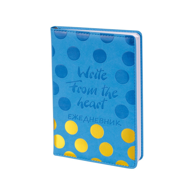 Ежедневник А5 7Бц Яркие круги синий 140л, клетка АКЦИЯ