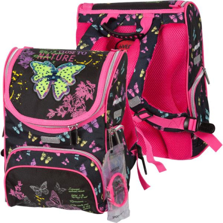 Рюкзак 35*26*20см Mini. Neon Butterfly, ортоп.спин, 1отд.3карАКЦИ