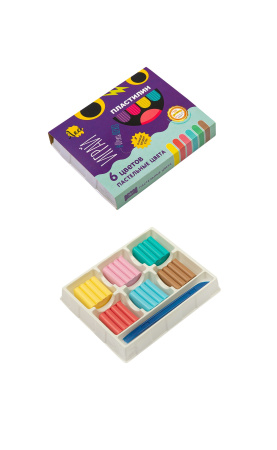 Пластилин восковой Играй 06цв. 72гр Пастельные цвета