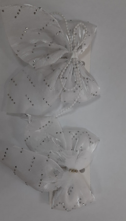 Зажимы д/волос Бант белый