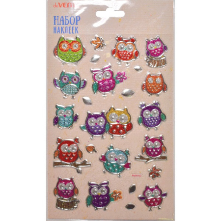 Наклейки объемные Owls 14*21см