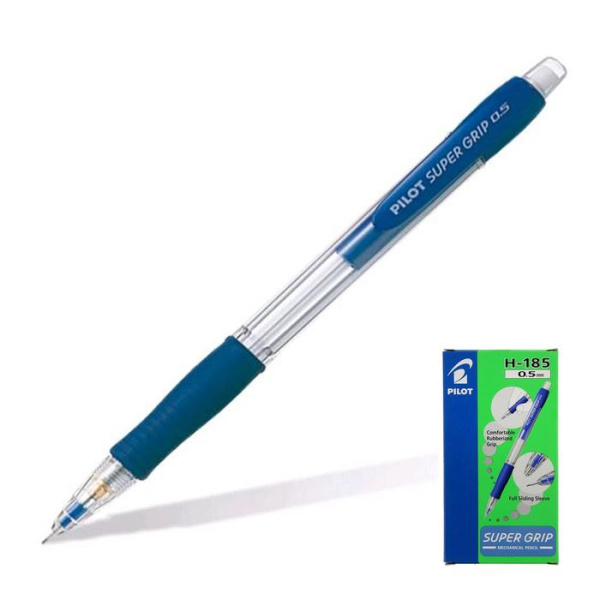 Карандаш авт 0,5мм Super grip пласт.синий корпус с/л