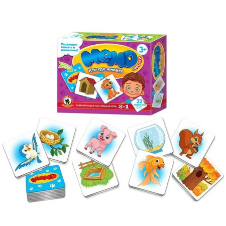 Игра настольная Мемо Кто где живёт?