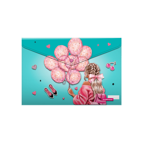 Папка-конверт кнопка А4 Girly Day АКЦИЯ