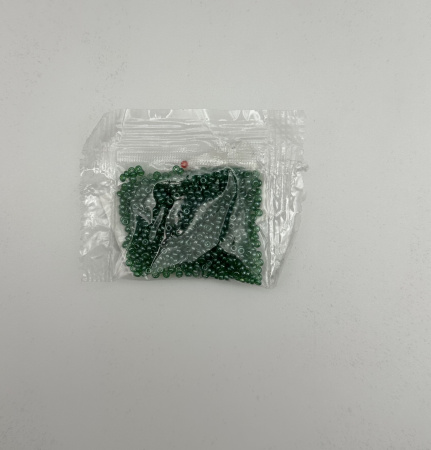 Бисер чешский изумрудный круглый 2мм 8гр, перламутровый