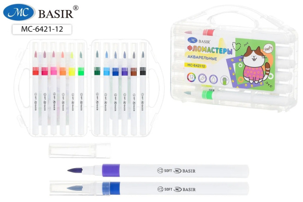 Фломастеры-кисть акварельные Кошки 12цв