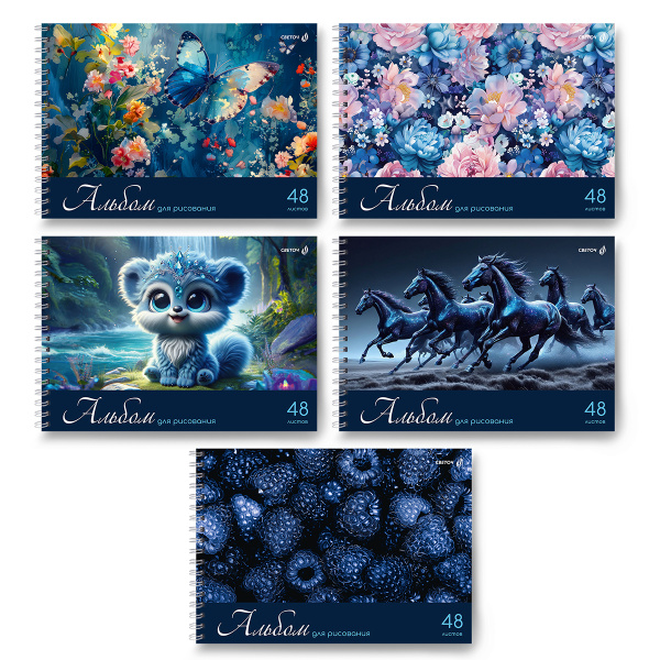 Альбом/гребень 48л Ярко-синий мир