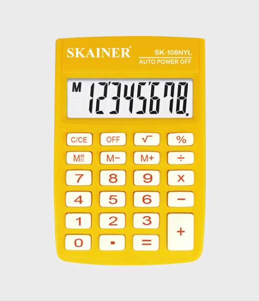 Калькулятор  карман.  8разр. желтый