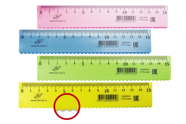 Линейка пластик 15см с волнистым краем