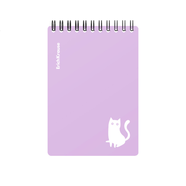 Блокнот/гребень  А6  80л Brave cats фиолетовый, пластик. обл.