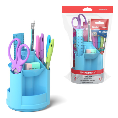 Наст. набор  8предм. Mini Desk Pastel голубой вращАКЦИЯ