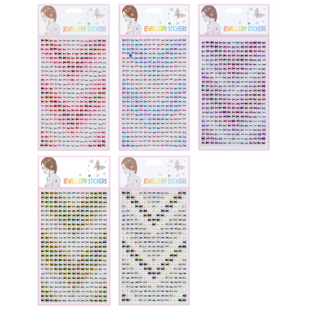 Стразы самоклеящиеся 11*23см КОКОС Узор 270197 ассорти 6 видов
