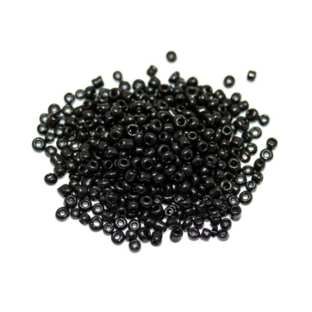 Бисер черный 4мм 50г круглый