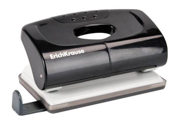 Дырокол 10л Elegance пластик.корпус, черный, с линейкой ^