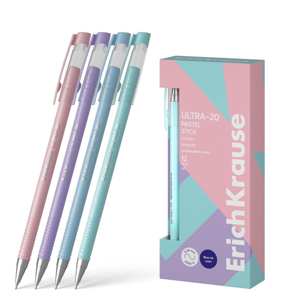 Ручка шарик. EK Ultra-20 Stick Pastel  0,7мм, синяя