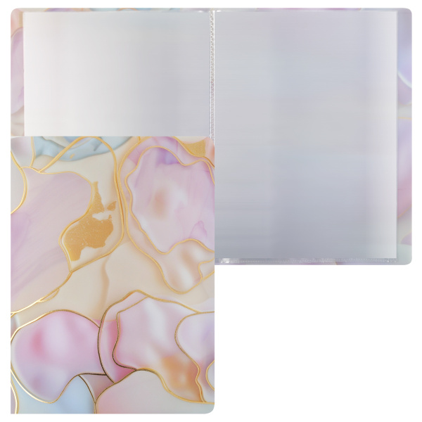Папка 20 вклад Пастельный флюид полупрозр., тиснение фольгой