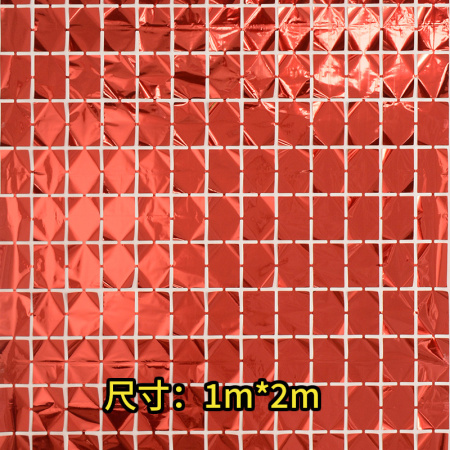 Шторка для фотозоны 1*2м Квадраты красный К
