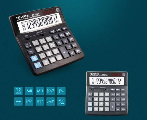 Калькулятор бух. 12разр. дв.пит. горизонт. форма