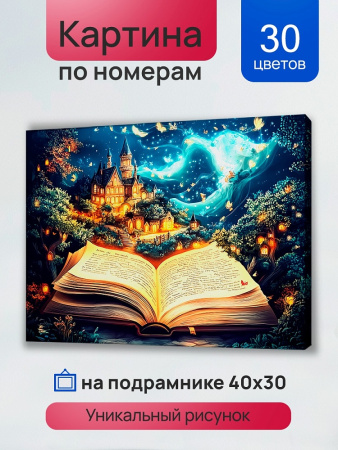 Картина по номерам 30*40 см Книга сказок
