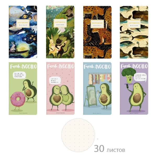 Кн.записная А6  30л Микс, линовка в точку АКЦИЯ