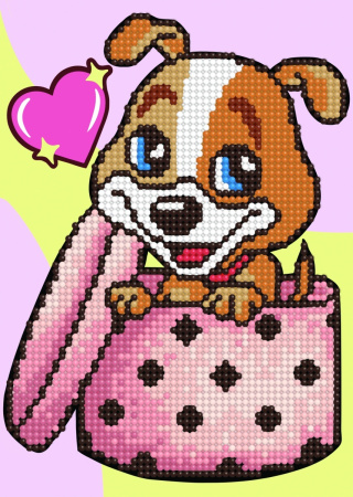 Алмазная мозаика на картоне 15*21см Подарочек для тебя