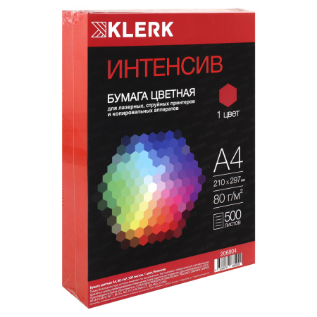 Бумага мix А4 Klerk 500л Интенсив красный 80гр/м