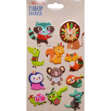 Наклейки объемные Animals 10,5*18см $