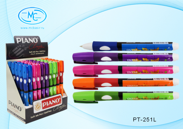 Ручка ДЛЯ ЛЕВШЕЙ Piano маслян. осн.,синяя 0,7мм трехгран. корпус