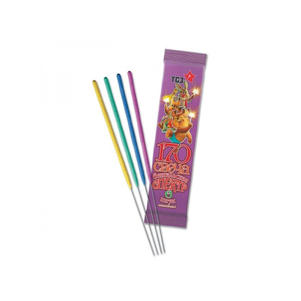 яБенгальские свечи h170мм 6шт/уп Спектр (толстая разноцветная)