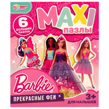 Пазлы MAXI для малышей Прекрасные феи. Барби, 6 больших картинок