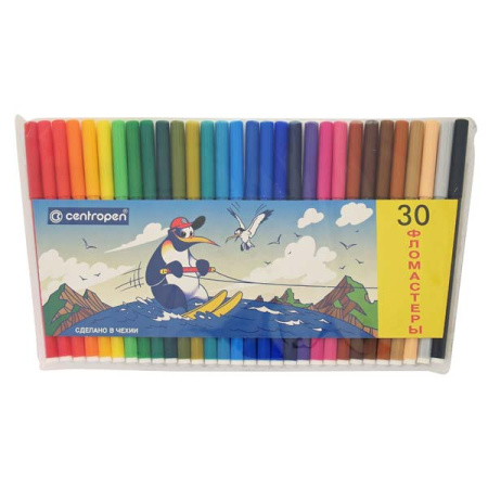 Фломастеры Пингвин 30цв. п/этилен упак