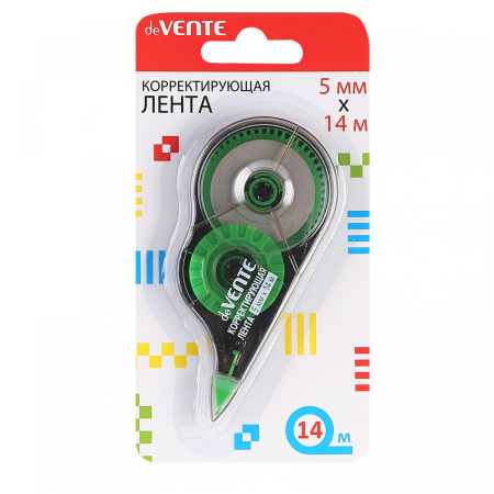Штрих-лента 5мм*14м чёрно-зелёный полупрозр. корпус