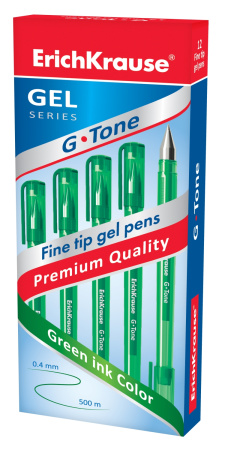 Ручка гель ЕК G-Tone зеленая, 0,5мм