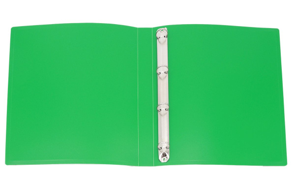 Папка с 4-мя кольцами 27мм зелёная, 0,45мм