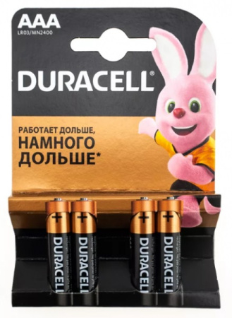 э/п Duracell мизинчик. LR03 -ААА Basic алкалин 4BL/16BL отрывной